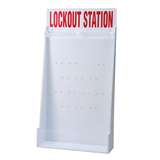 Lockout Station, Small, 18 x 12 x 4 in, Red on White redirect to product page